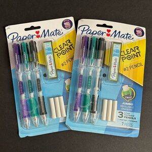 Paper Mate ClearPoint 0.7mm HB #2 Mechanical Pencils Starter Set (2-Packs) NEW